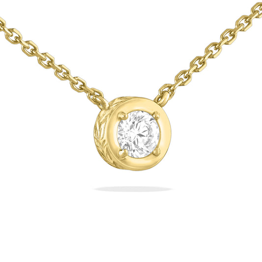 43090 - 14K Yellow Gold - Maile Scroll Necklace