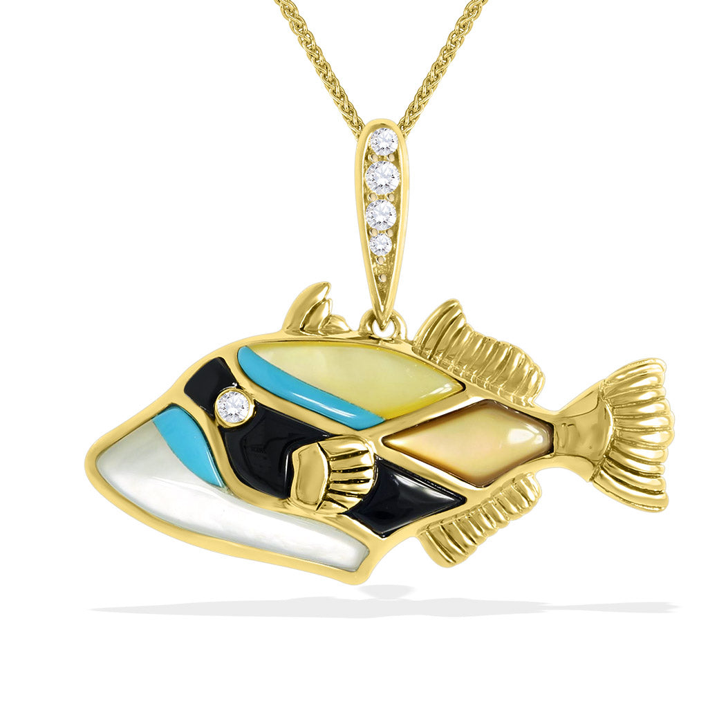 770101 - 14K Yellow Gold - Kabana Humuhumu Pendant