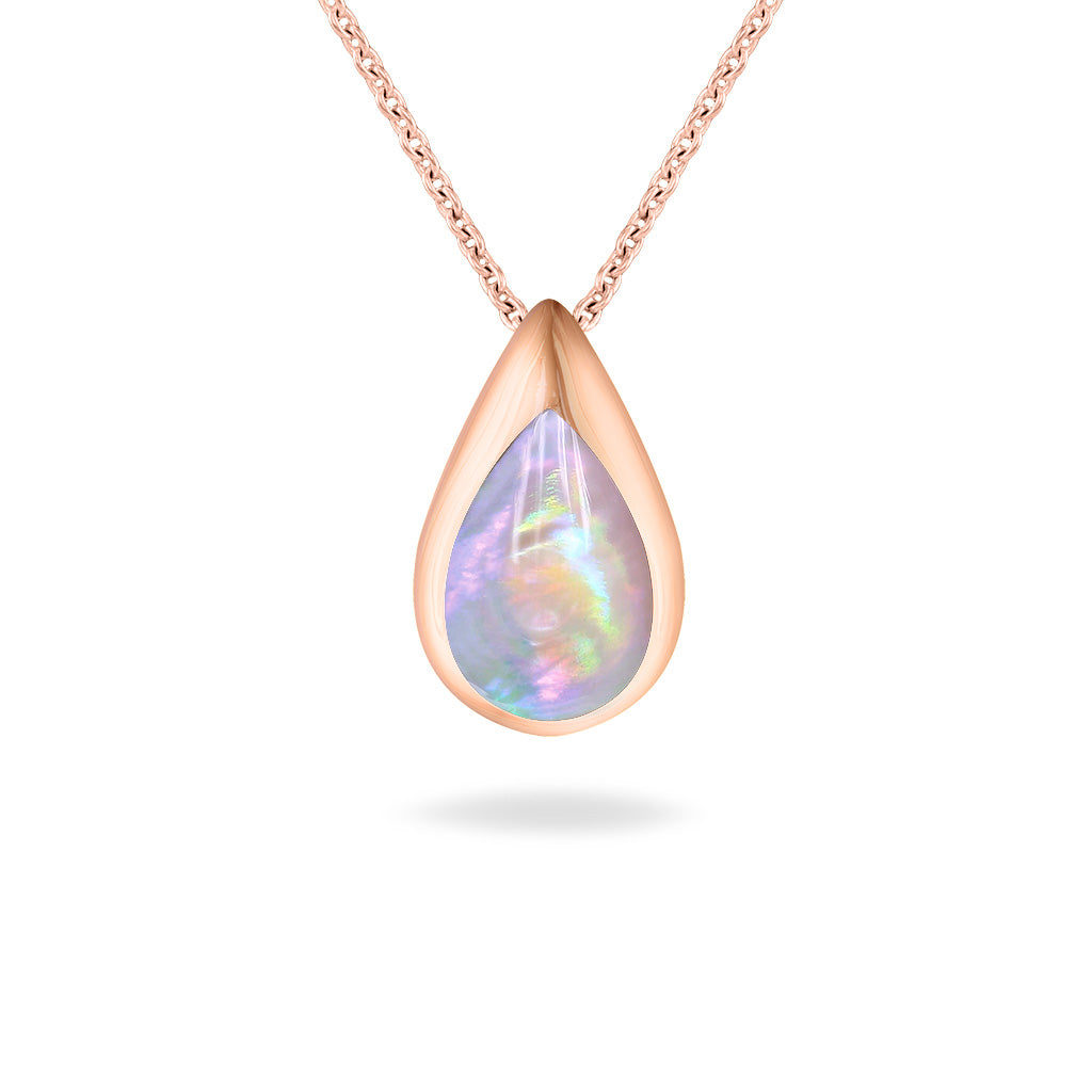 770105 - 14K Rose Gold - Kabana Inlay Teardrop Pendant