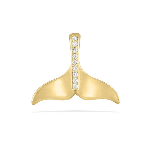 41299 - 14K Yellow Gold - Whale Tail Pendant