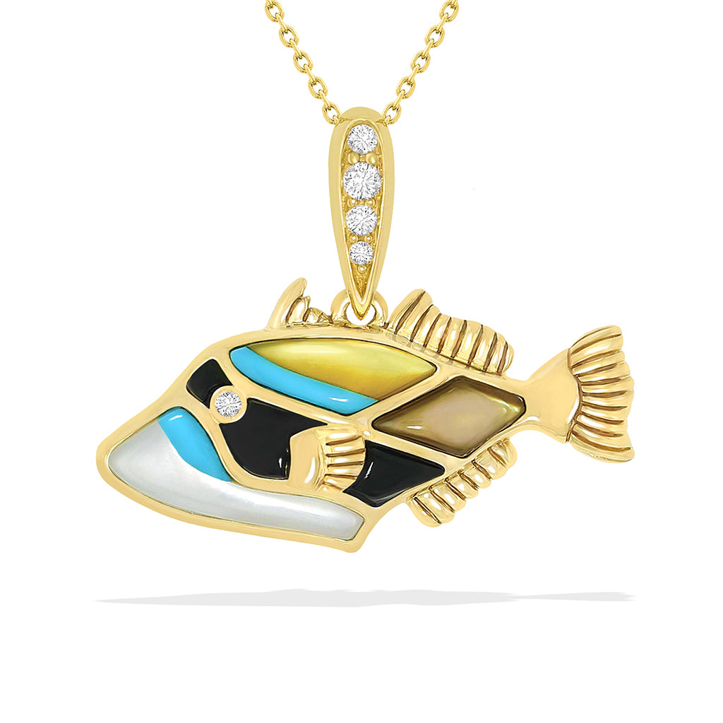 769672 - 14K Yellow Gold - Kabana Humuhumu Pendant