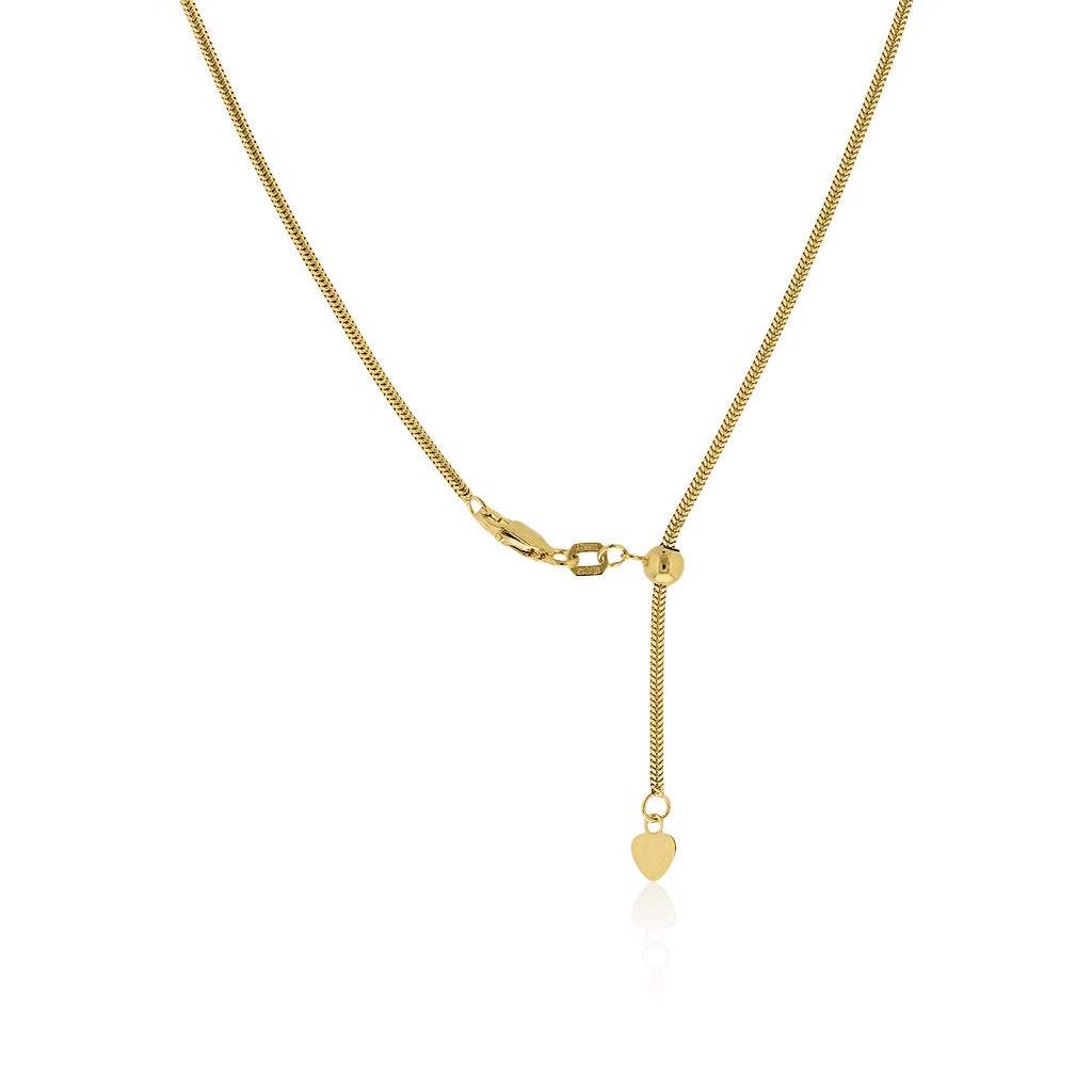 769198 - 14K Yellow Gold - 22" Adjustable Round Snake Chain, 1.4mm
