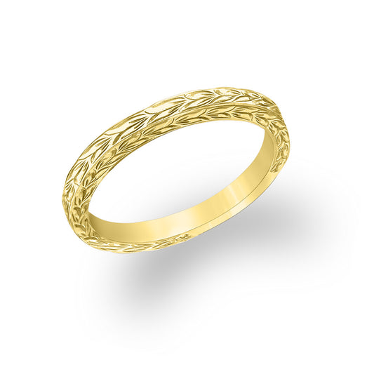 40685 - 14K Yellow Gold - Maile Scroll Stacking Ring