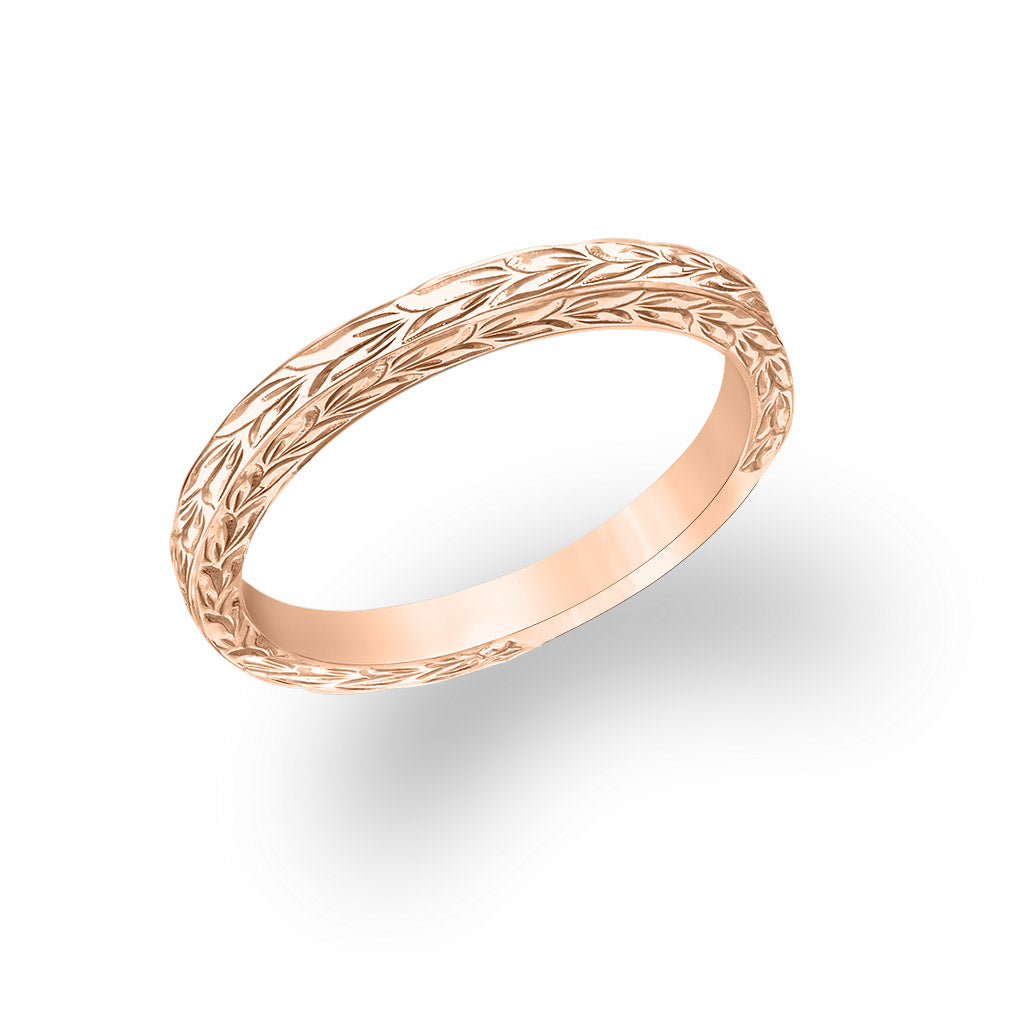 40687 - 14K Rose Gold - Maile Scroll Stacking Ring, Size 5