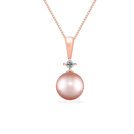 41377 - 14K Rose Gold - Pink Freshwater Pearl Pendant