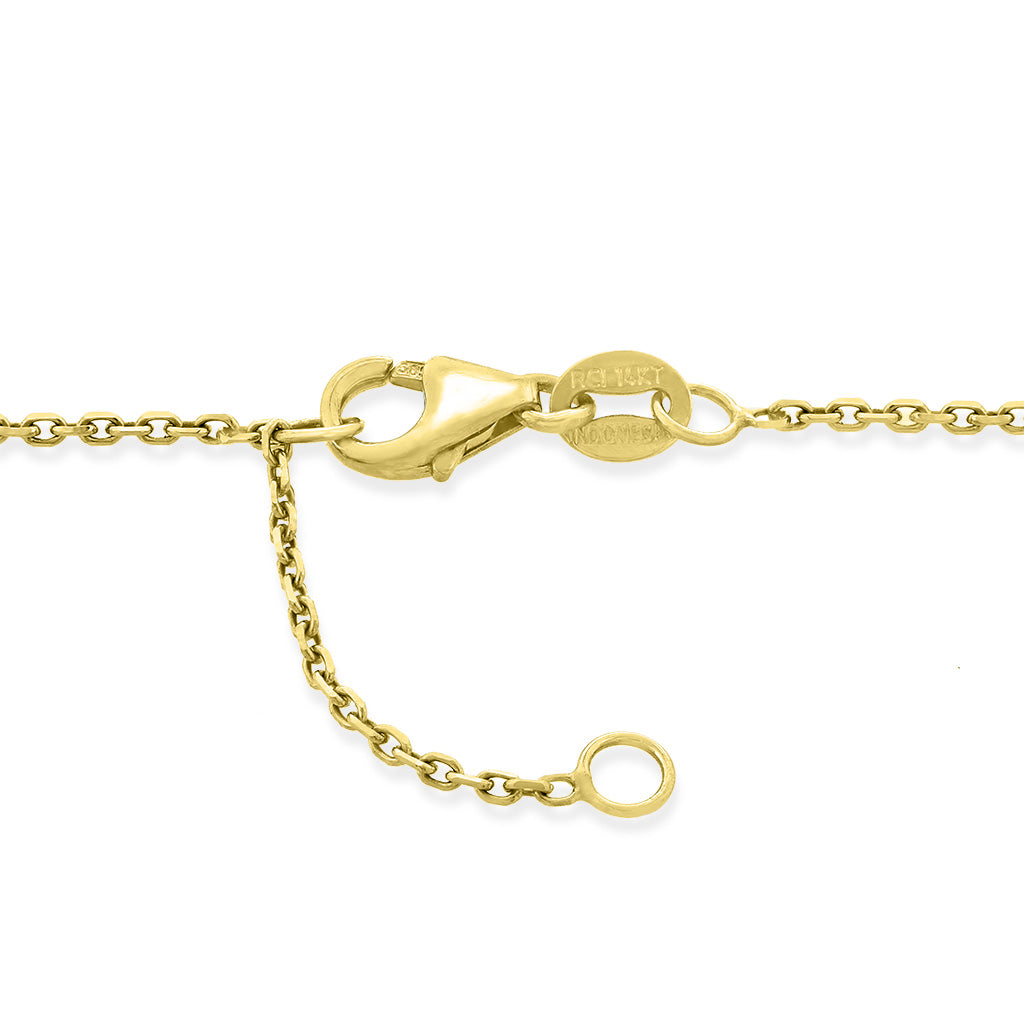 43102 - 14K Rose Gold, 14K White Gold and 14K Yellow Gold - Tri-Color Five-Floating Plumeria Adjustable Anklet