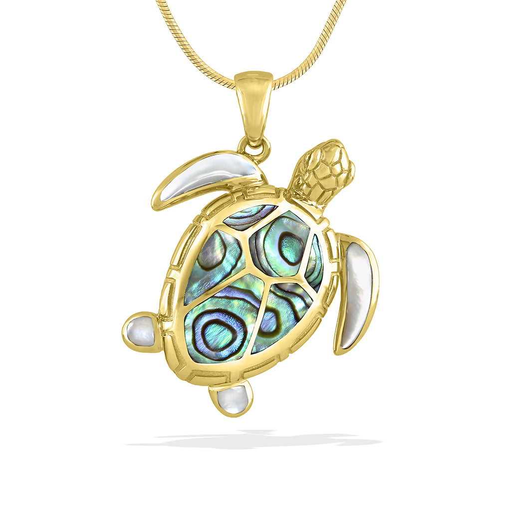 48012 - 14K Yellow Gold - Sea Turtle Pendant