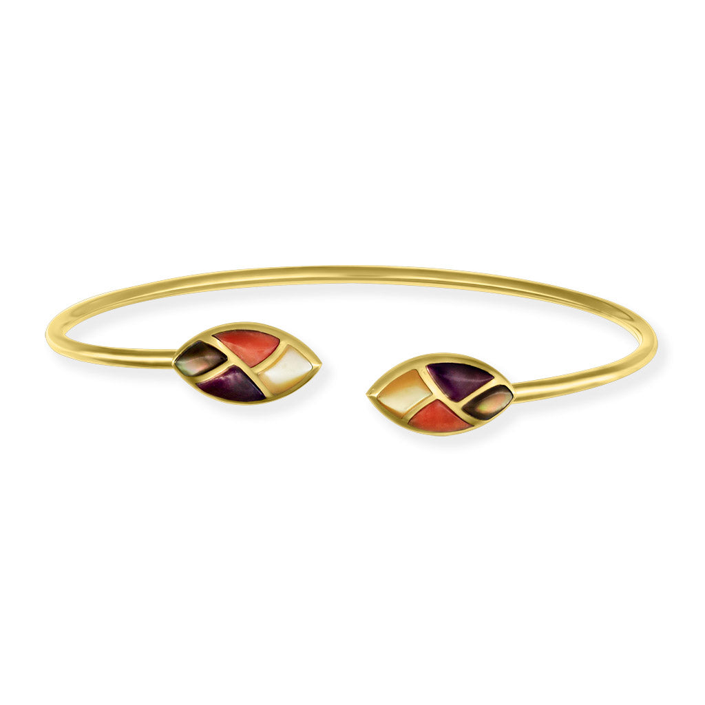770451 - 14K Yellow Gold - Kabana Riviera Bypass Bangle Bracelet