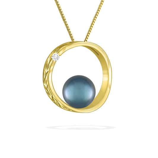 43166 - 14K Yellow Gold - Moon and Star Pendant
