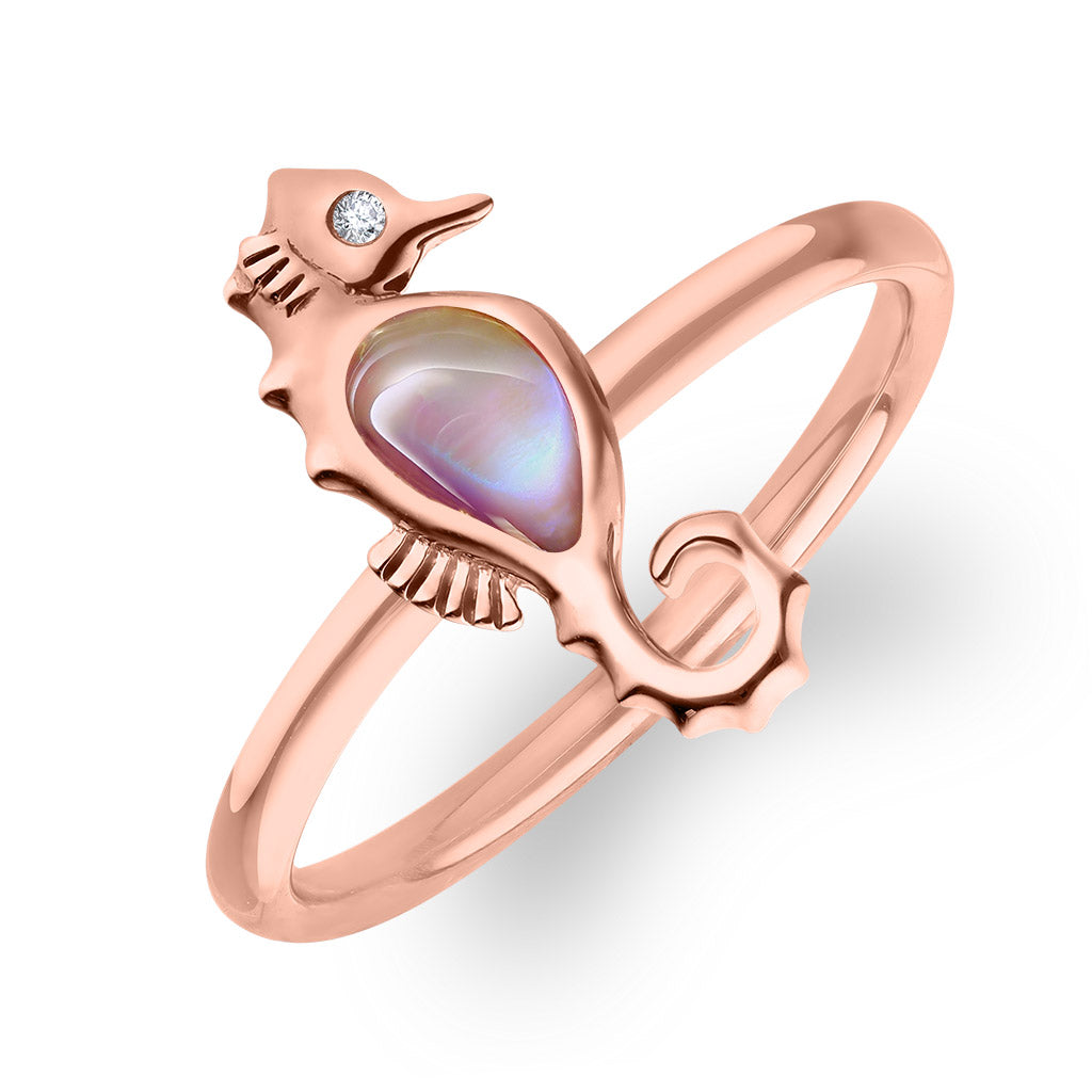 888723 - 14K Rose Gold - Kabana Seahorse Ring