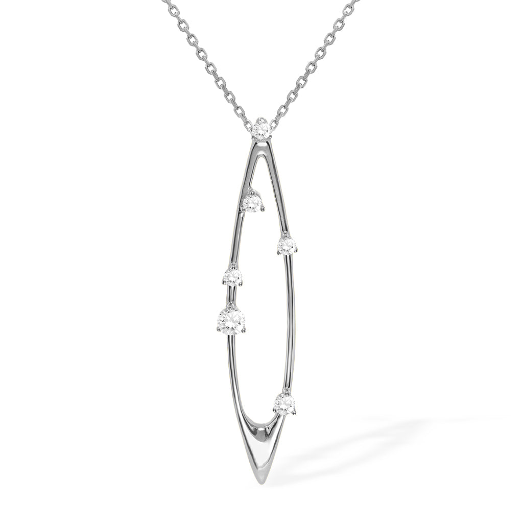 43956 - 14K White Gold - Celestial Pendant