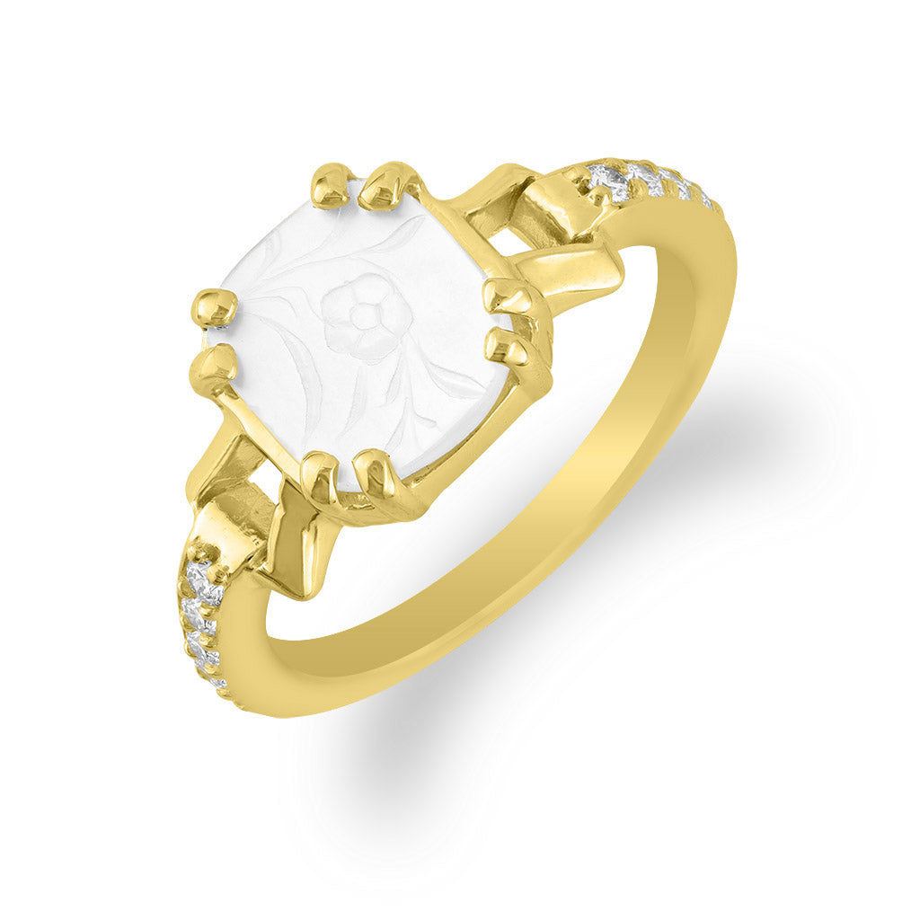43948 - 14K Yellow Gold - Gaming Counter Gateway Ring