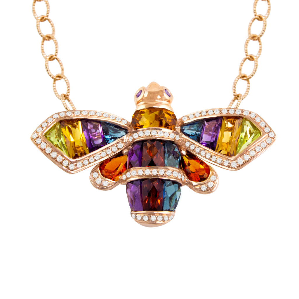890127 - 14K Rose Gold - Bellarri Queen Bee Necklace