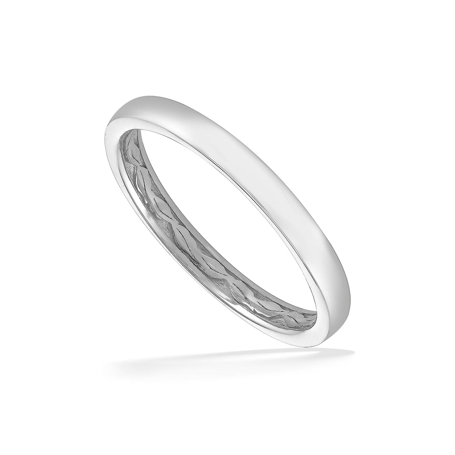 44101 - 14K White Gold - Maile Leaf Wedding Band