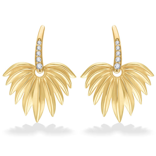 44281 - 14K Yellow Gold - Loulu Palm Dangle Earrings