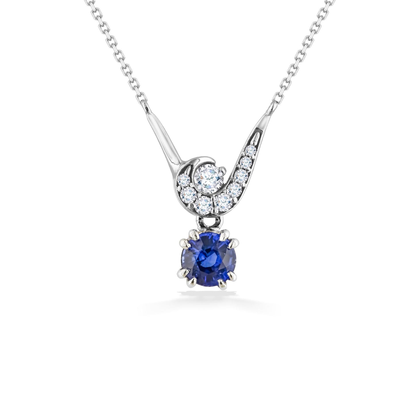 44381 - 14K White Gold - Mauka and Makai Necklace