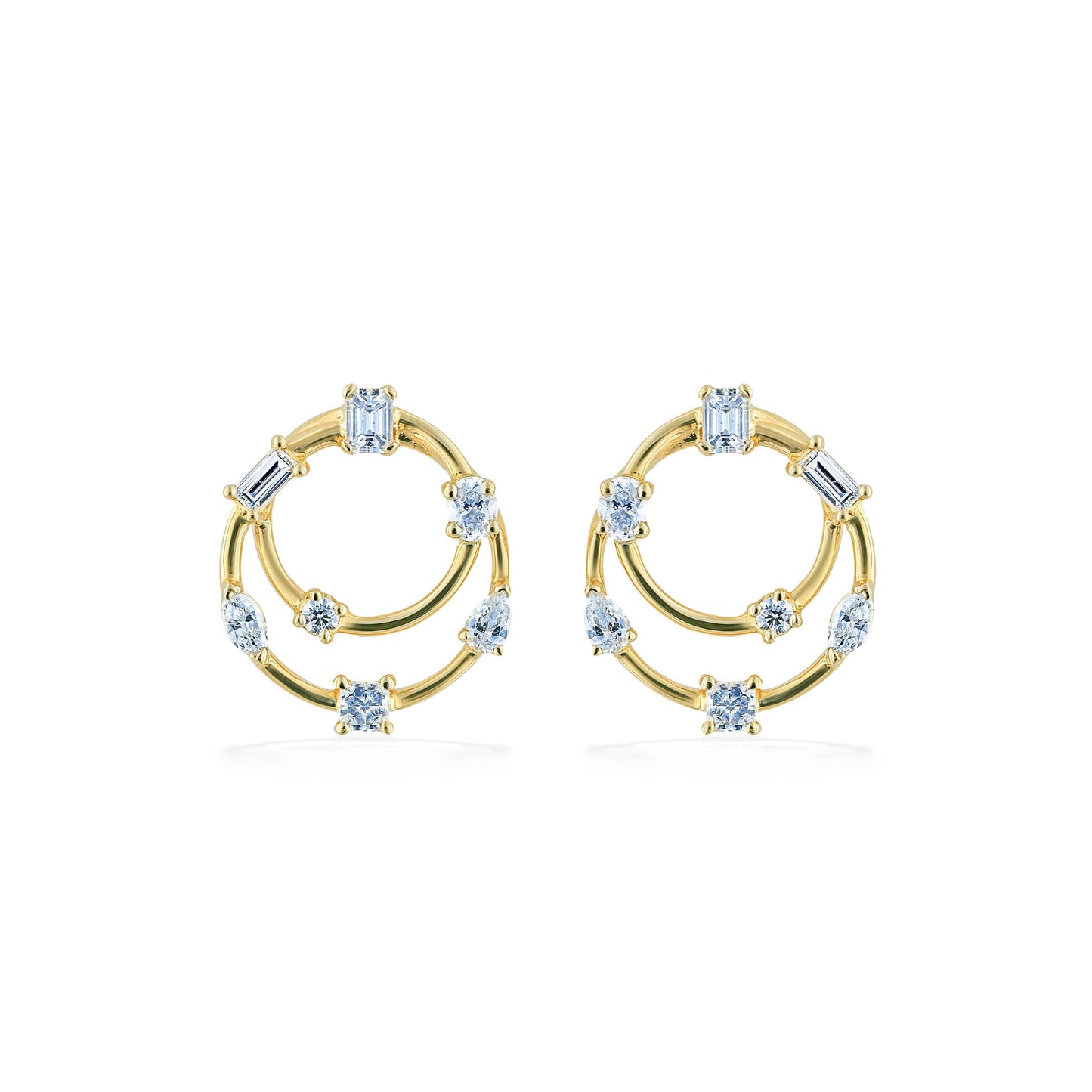 890821 - 14K Yellow Gold - Effy Double Circle Stud Earrings