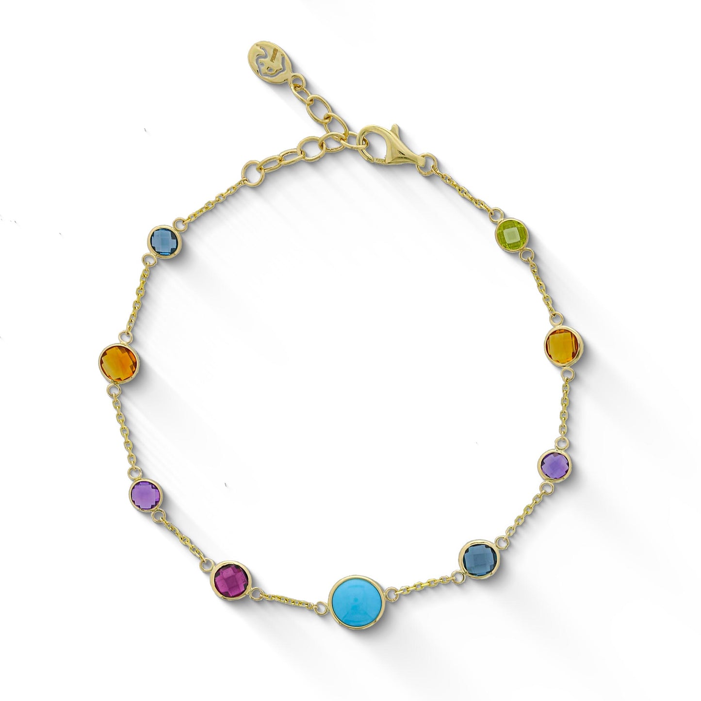 773072 - 14K Yellow Gold - Effy Stationary Multicolor Gemstone Bracelet