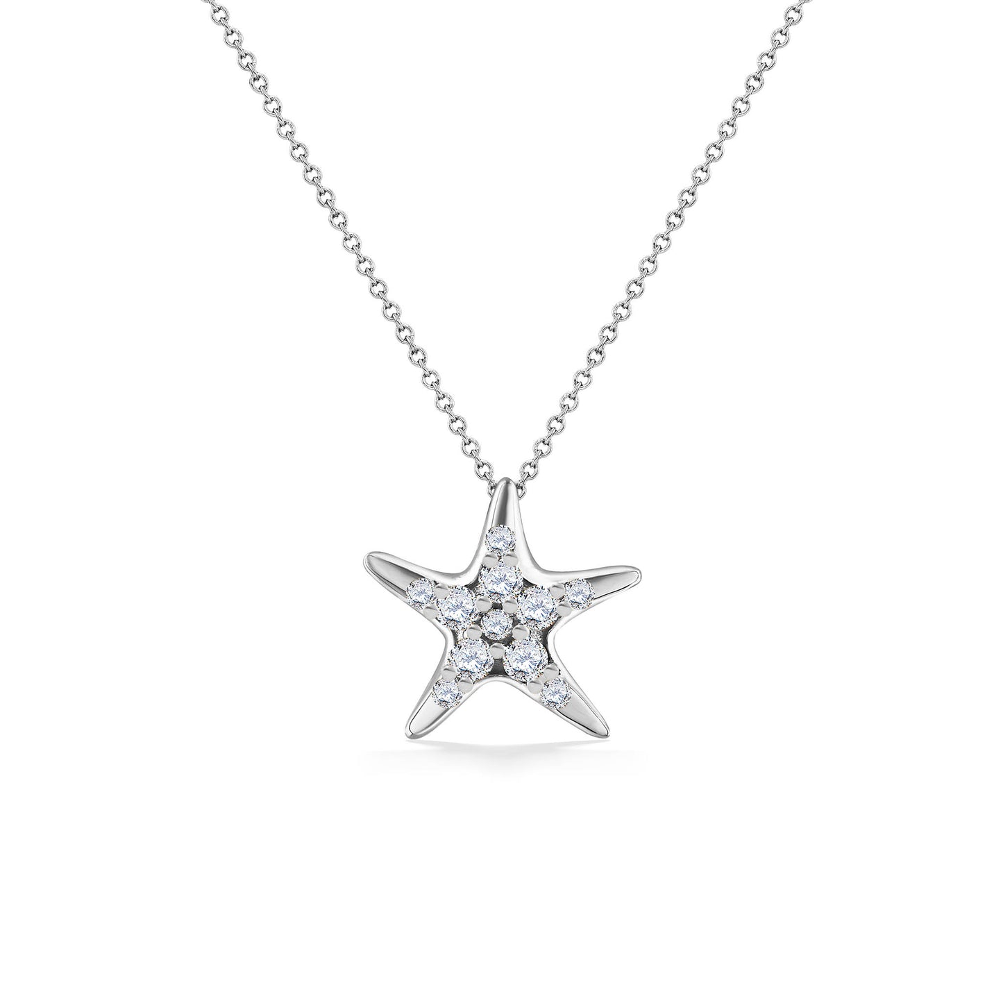 44453 - 14K White Gold - Starfish Pendant