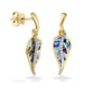 44482 - 14K Yellow Gold - Maile Leaf Abalone Dangle Earrings