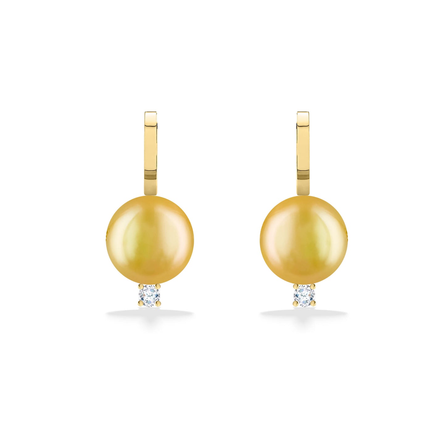 44589 - 14K Yellow Gold - Golden South Sea Pearl Earrings
