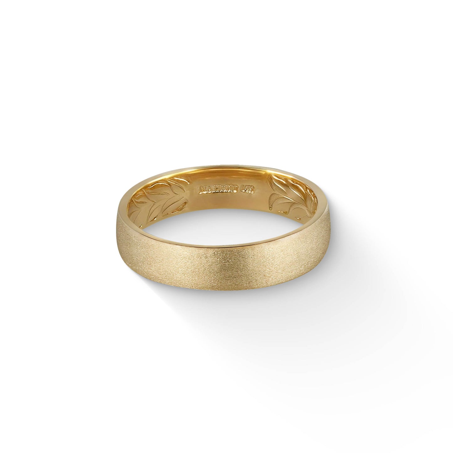 44522 - 14K Yellow Gold - Maile Leaf Men's Band