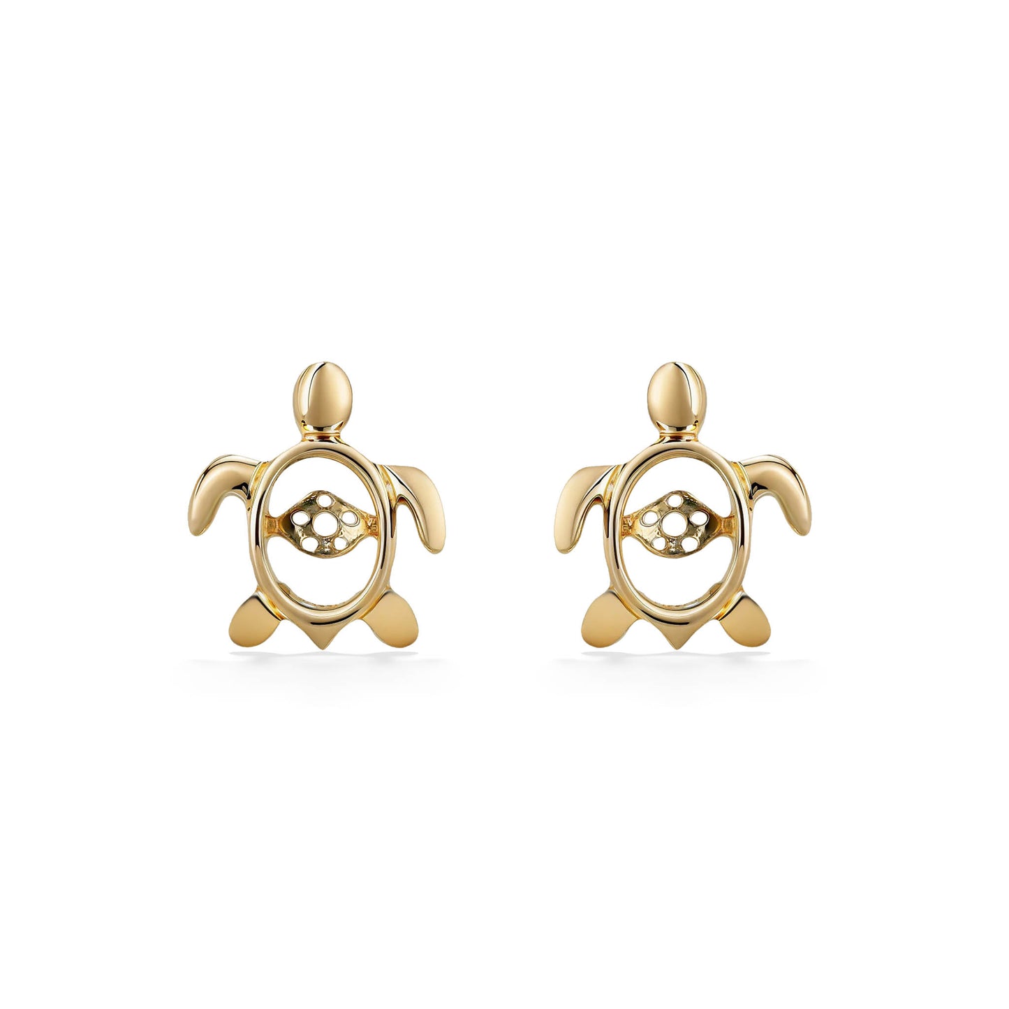 44597 - 14K Yellow Gold - Honu Earring Jackets