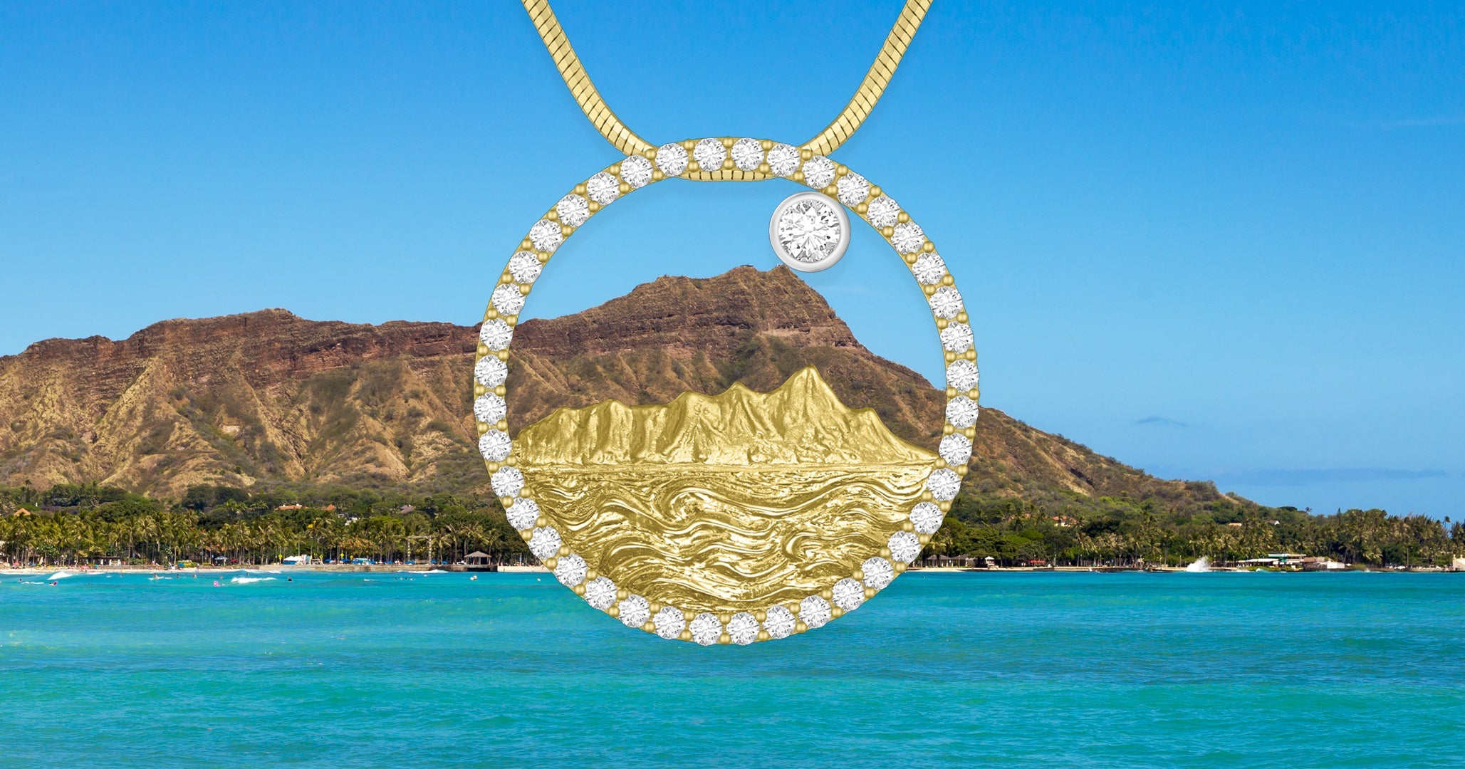 Pendant Na Hoku 14K Diamond Hawaiian Slipper Pendant - 14K Yellow Gold Pendant  Necklace, Necklaces - PENDA24443 | The RealReal