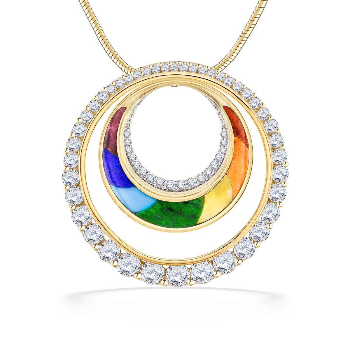 Rainbow pendant in Eclipse pendant on a white background - 44526