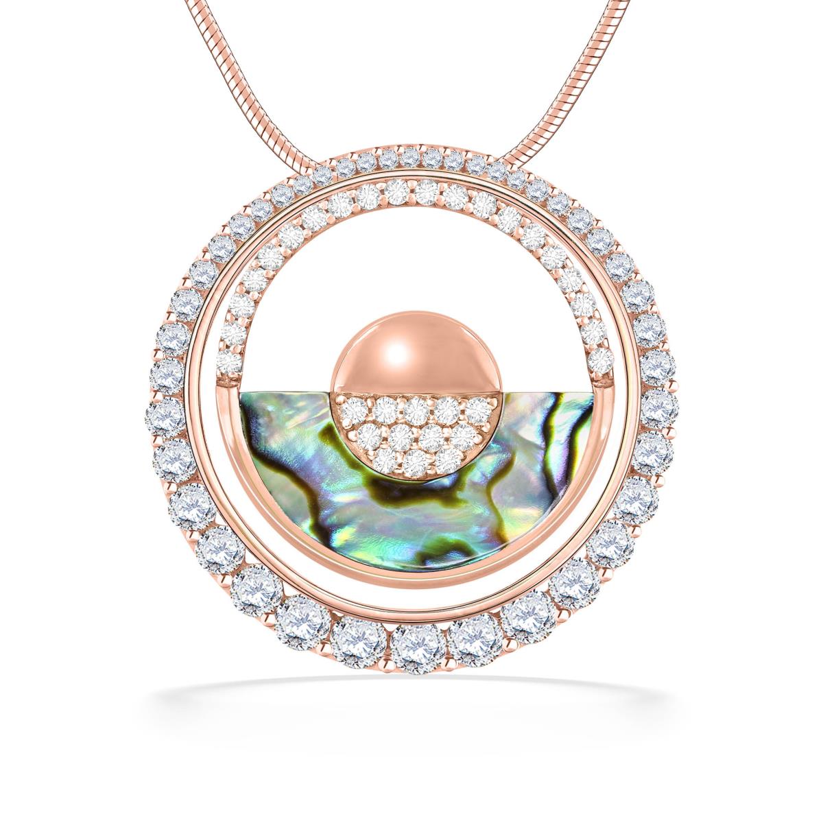 Rose gold Horizon pendant with Abalone and diamonds in Eclipse diamond pendant - 44528