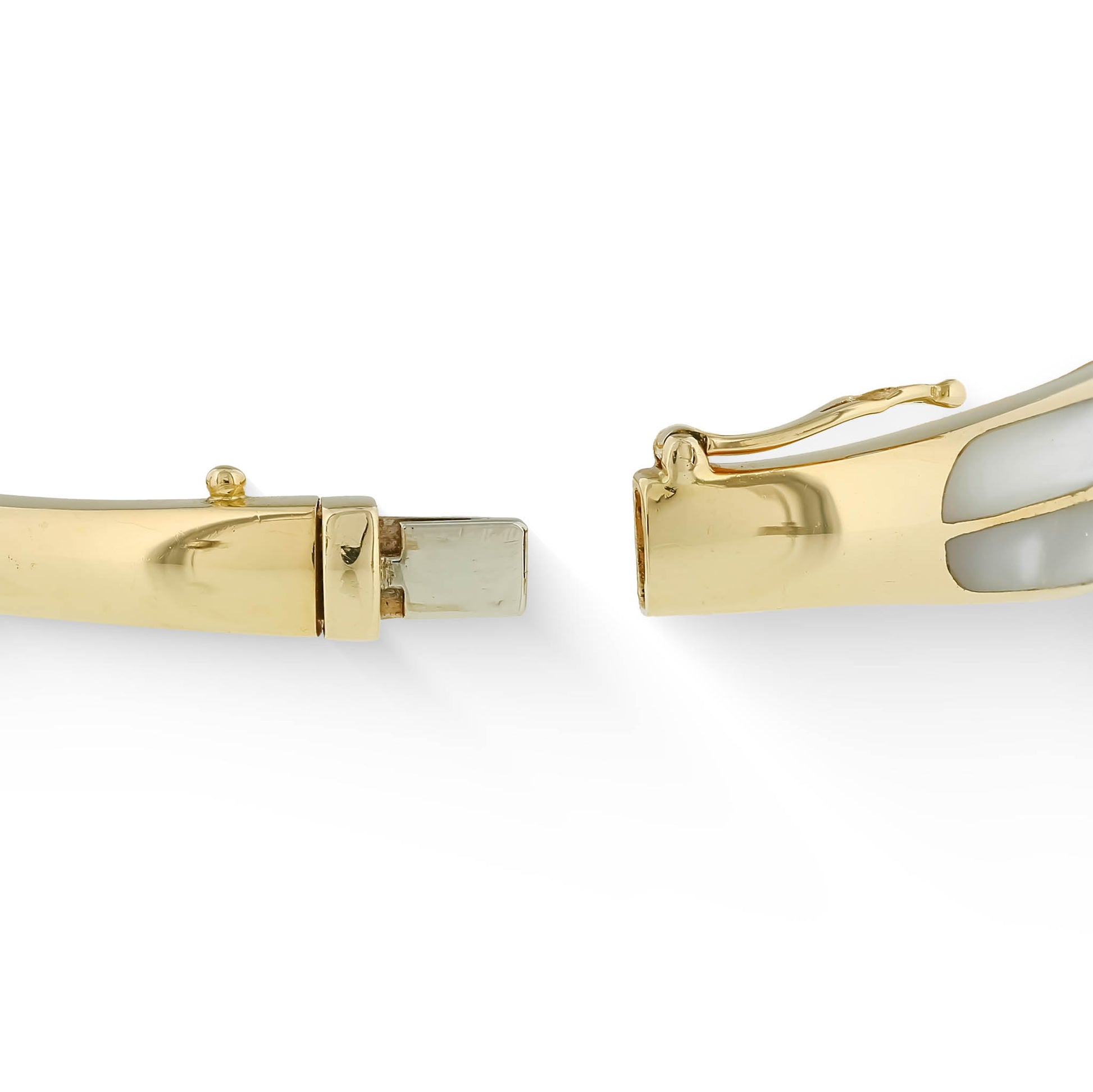761954 - 14K Yellow Gold - Kabana Inlay Hinged Bangle Bracelet