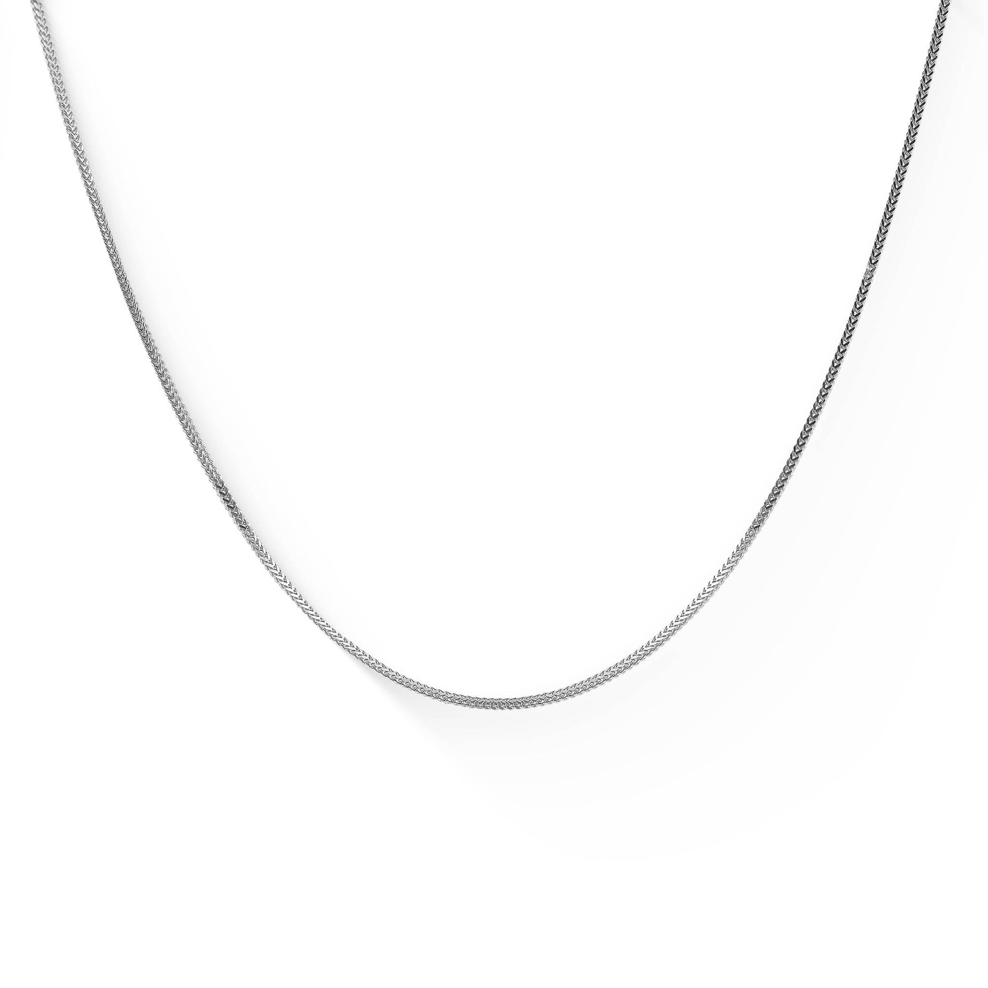 763499 - 14K White Gold - 16" Foxtail Mesh Chain, 0.8mm