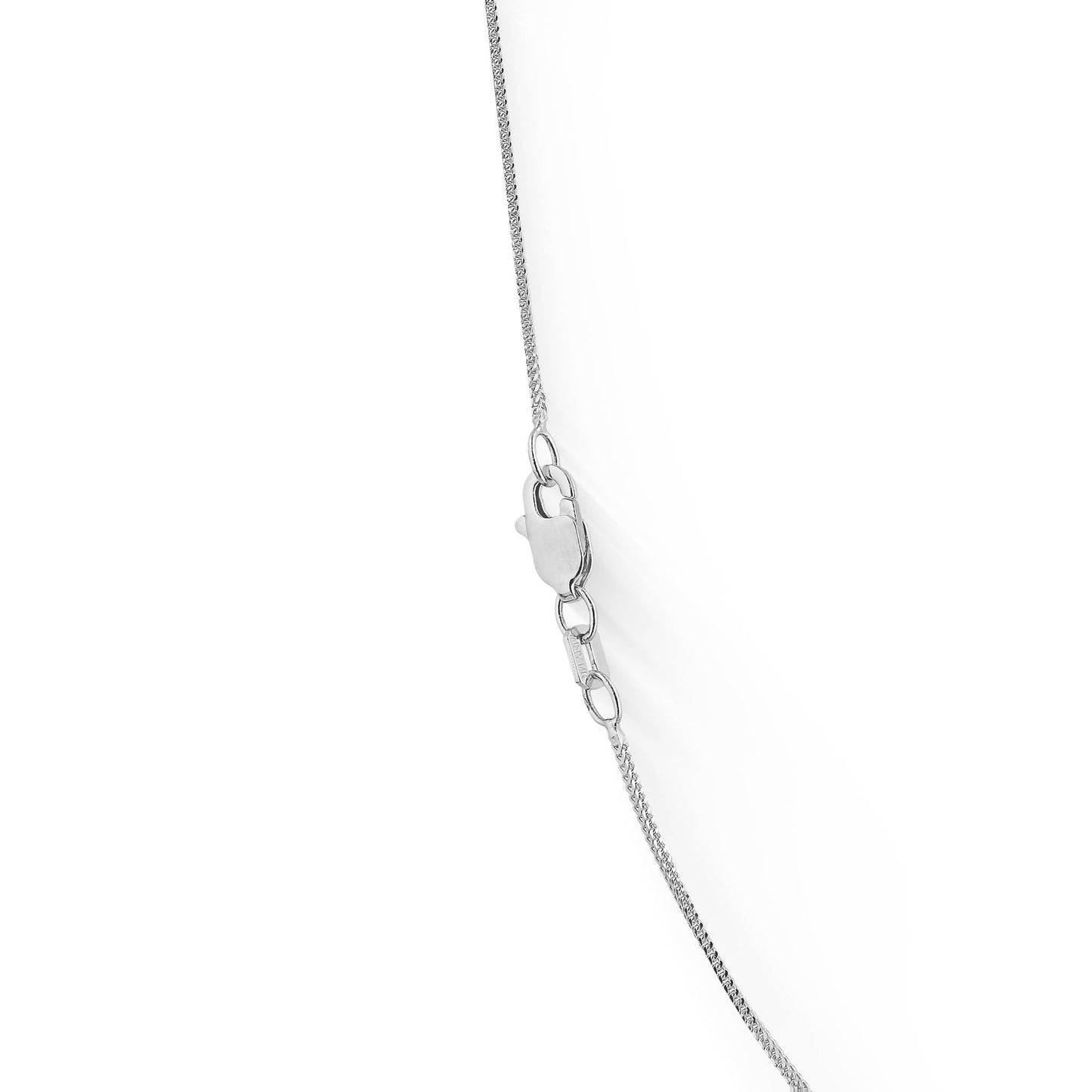 763499 - 14K White Gold - 16" Foxtail Mesh Chain, 0.8mm