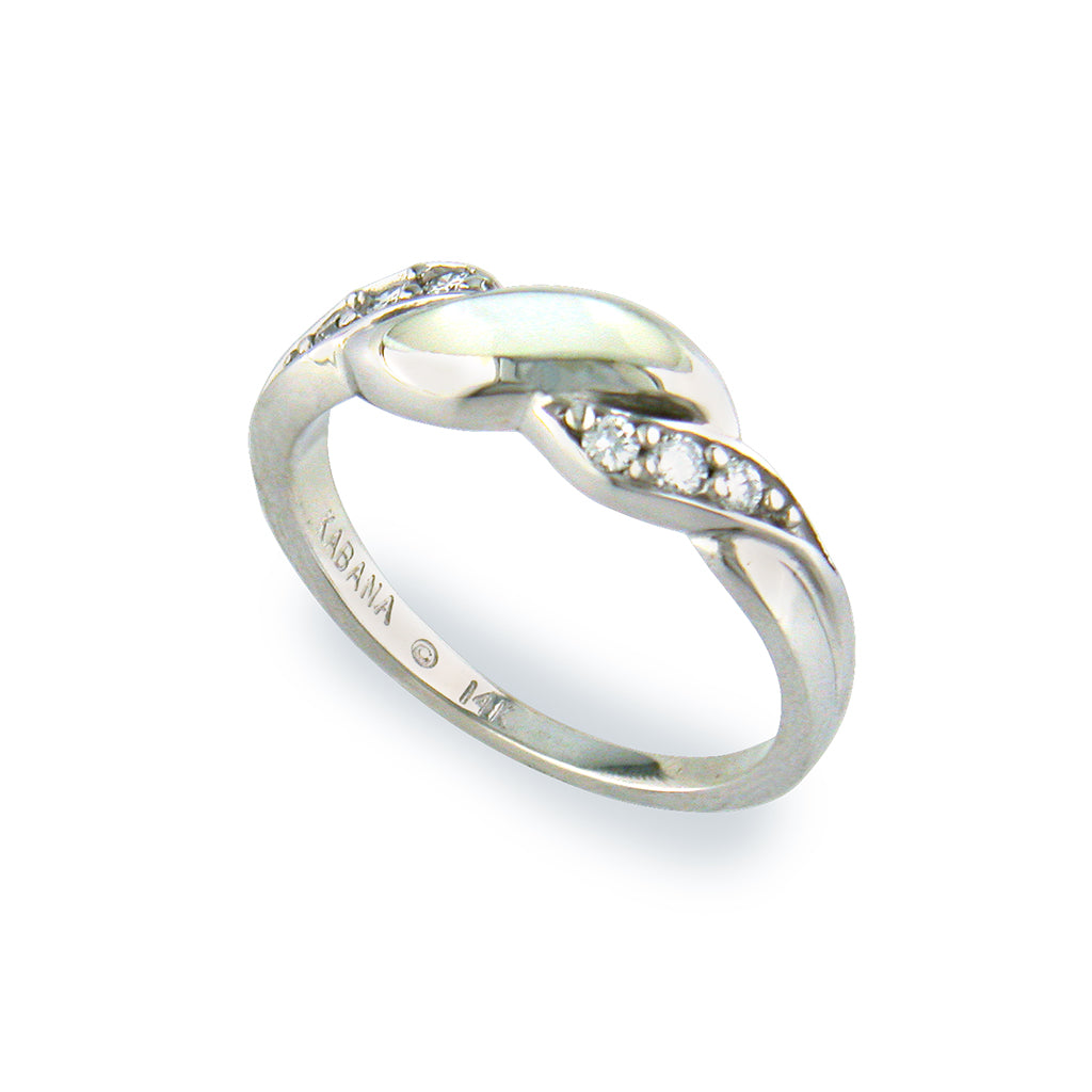 760363 - 14K White Gold - Kabana Inlay Ring
