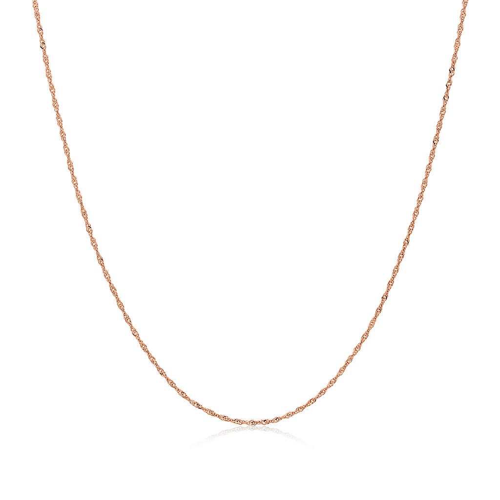 700156 - 14K Rose Gold - 16" Singapore Chain, 1.1mm