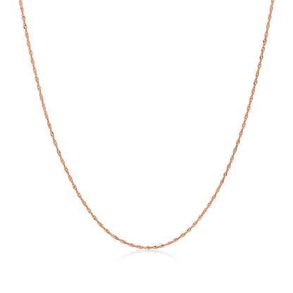 700156 - 14K Rose Gold - 16" Singapore Chain, 1.1mm