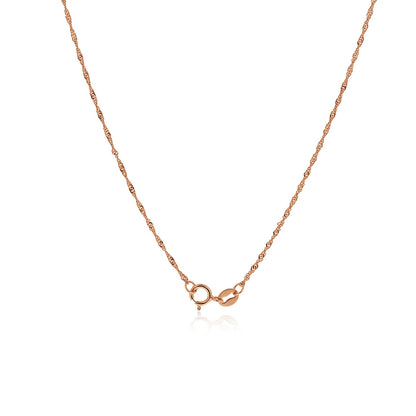 700156 - 14K Rose Gold - 16" Singapore Chain, 1.1mm