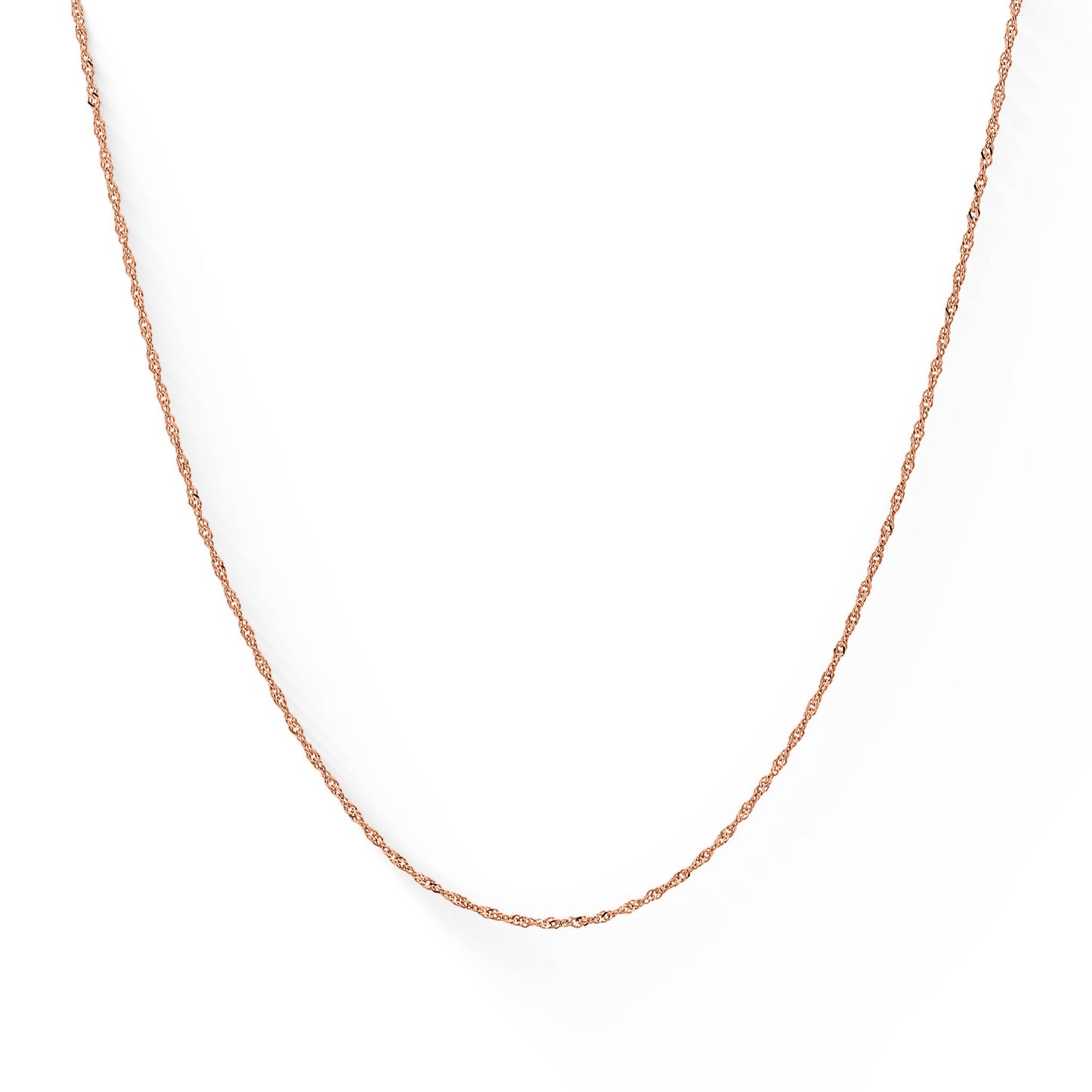 700157 - 14K Rose Gold - 18" Singapore Chain, 1.1mm