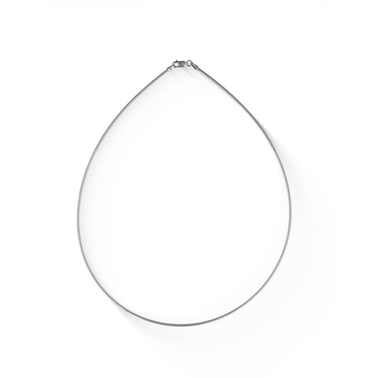 700269 - Sterling Silver - 18" Round Omega Necklace, 1.5mm