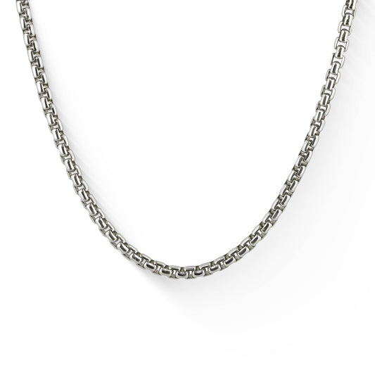 700324 - Sterling Silver - 22" Round Box Chain, 3.0mm