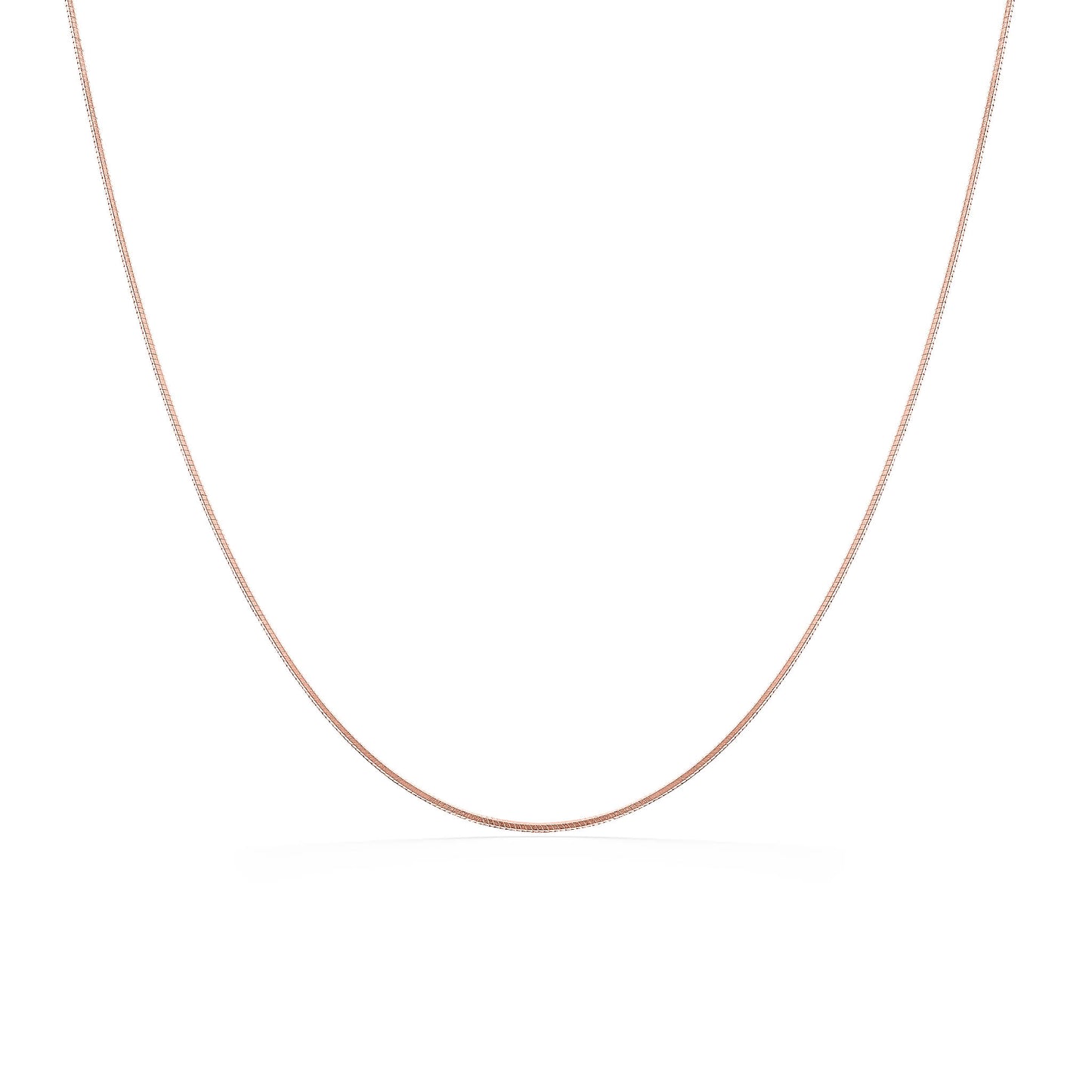 700340 - 14K Rose Gold - 16"  Diamond Cut Snake Chain, 0.8mm