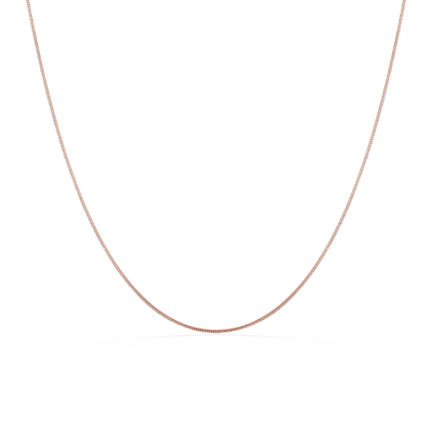 700340 - 14K Rose Gold - 16"  Diamond Cut Snake Chain, 0.8mm