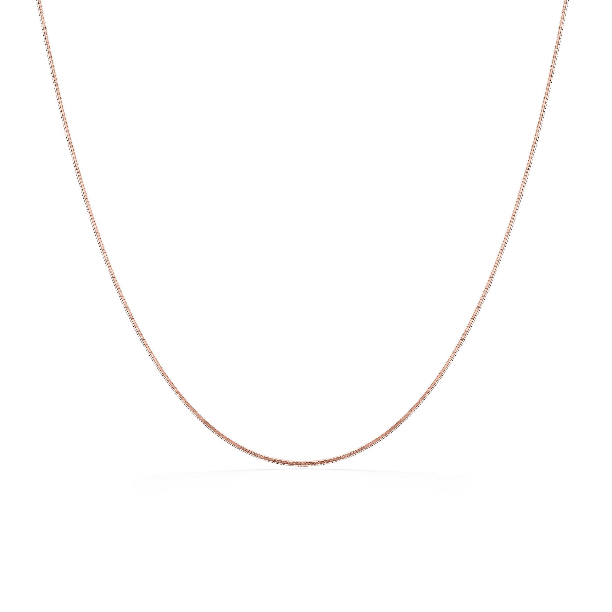 700340 - 14K Rose Gold - 16"  Diamond Cut Snake Chain, 0.8mm