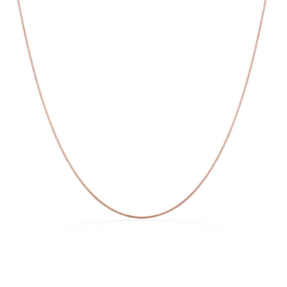 700340 - 14K Rose Gold - 16"  Diamond Cut Snake Chain, 0.8mm