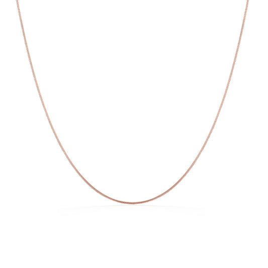 700340 - 14K Rose Gold - 16"  Diamond Cut Snake Chain, 0.8mm