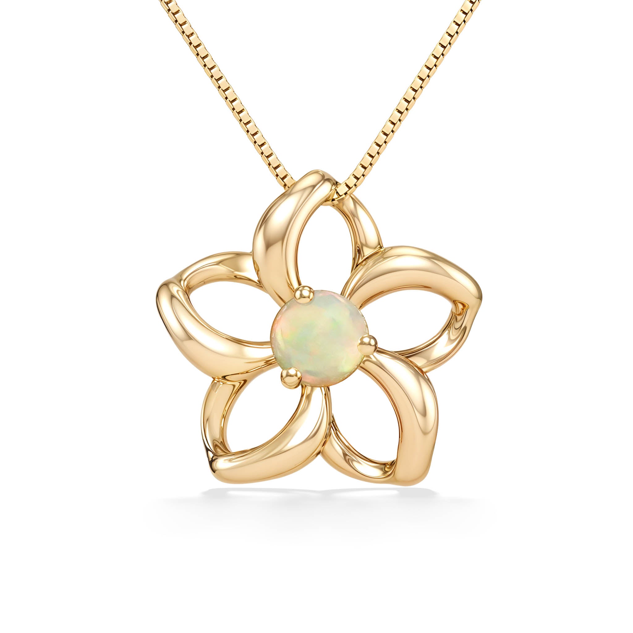 4mm Opal Floating Plumeria Pendant – Na Hoku