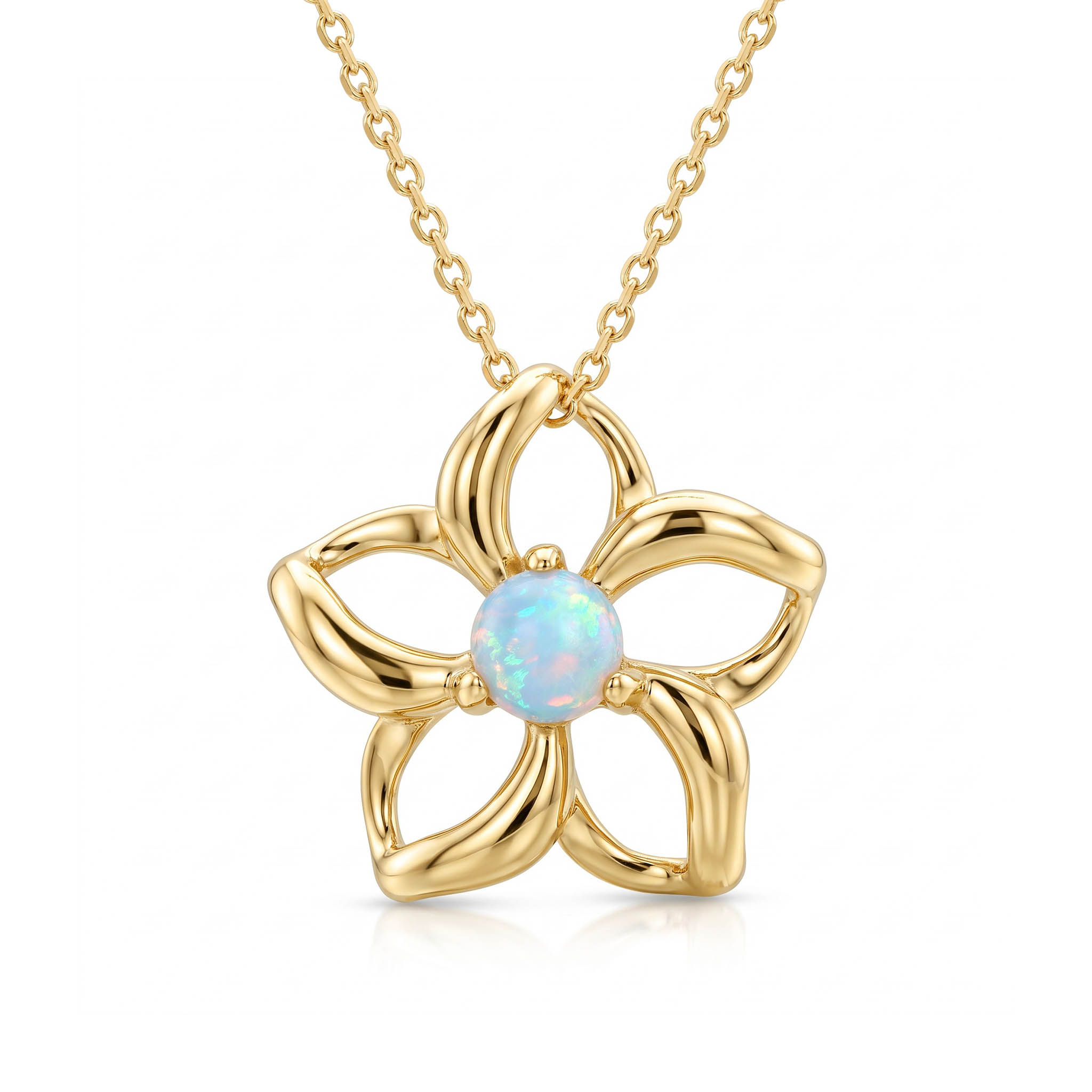 4mm Opal Floating Plumeria Pendant – Na Hoku