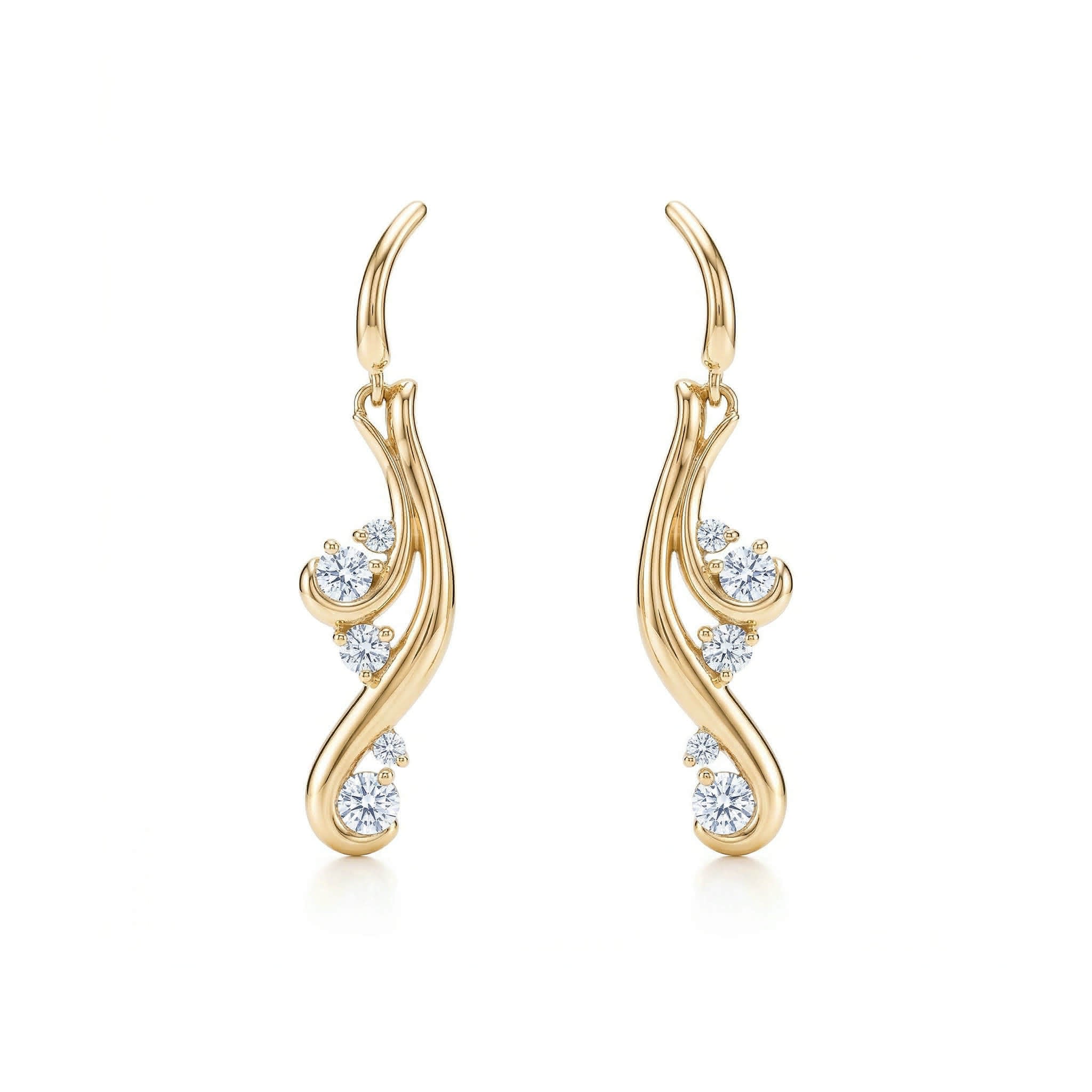 14k Gold Waterfall Earrings with Diamonds – Na Hoku
