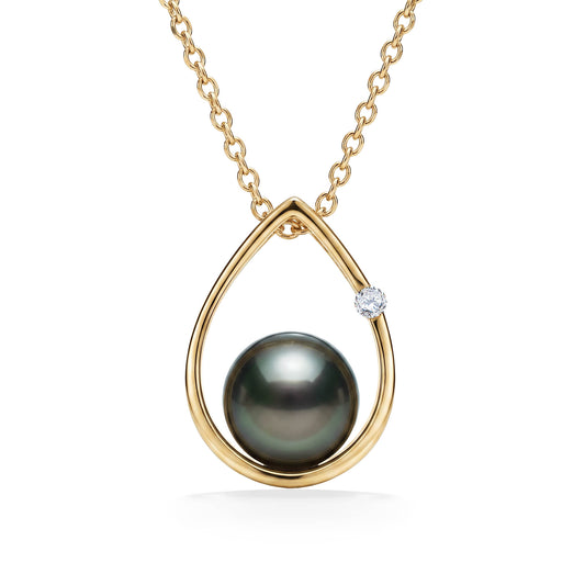 19152 - 14K Yellow Gold - Raindrop Pendant