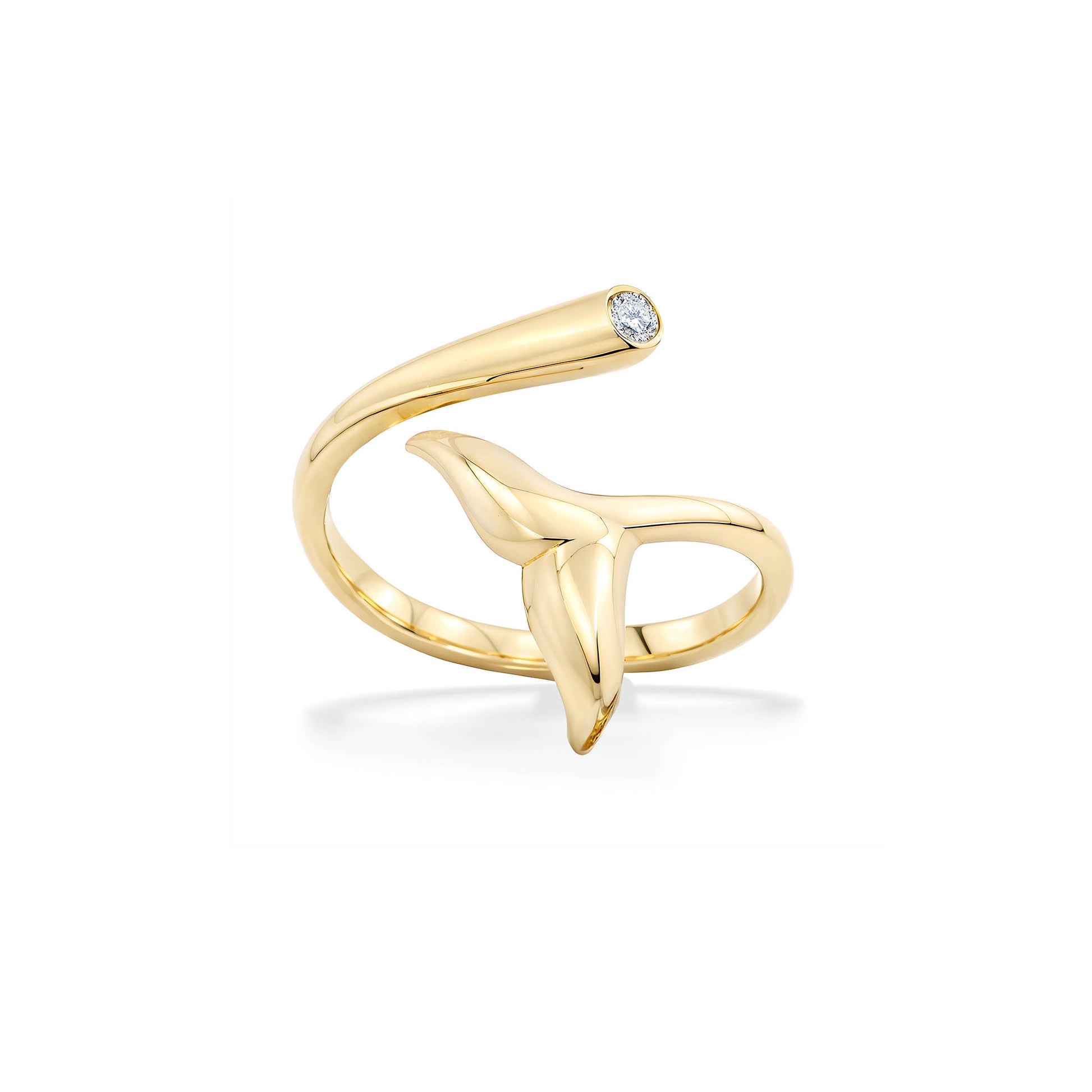 18347 - 14K Yellow Gold - Whale Tail Ring